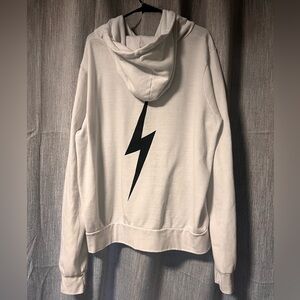 Aviator Nation White Lightening Bolt Zip Up